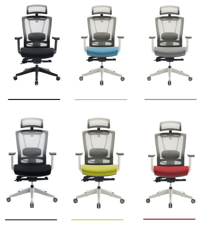 Modern Blue and Black Executive Swivel Office Task Chair for Ergonomic Workstation