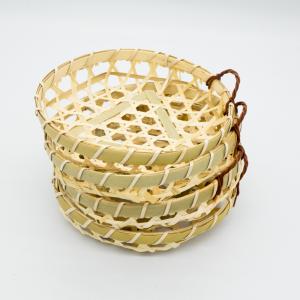 China Single Ear Round Bamboo Woven Basket Washable 155*30mm customized wholesale