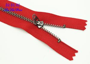 China Semi - Lock Slider 9 Inch Jeans Metal Zipper Yg Fastener Red / Blue Tape Customized wholesale