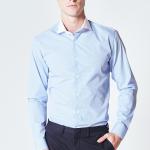Striped Mens Long Sleeve Button Down Dress Shirts Wrinkle Resistant For Office