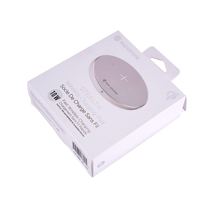 Electronic Tempered Glass Packing Box Spot UV CMYK Printing For Wireless Charging Pad