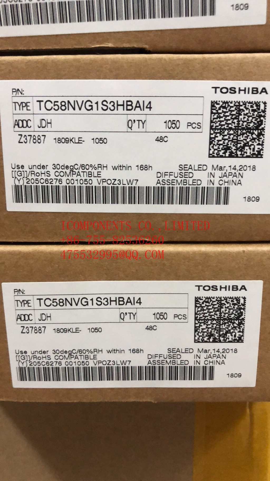 TC58NVG1S3HBAI4 KIOXIA SLC NAND Flash Parallel 3.3V 2G-bit 256M x 8 63-Pin FBGA