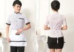 Casual Restaurant Staff Uniform , Short Sleeve Stripe Restaurant Work Shirts