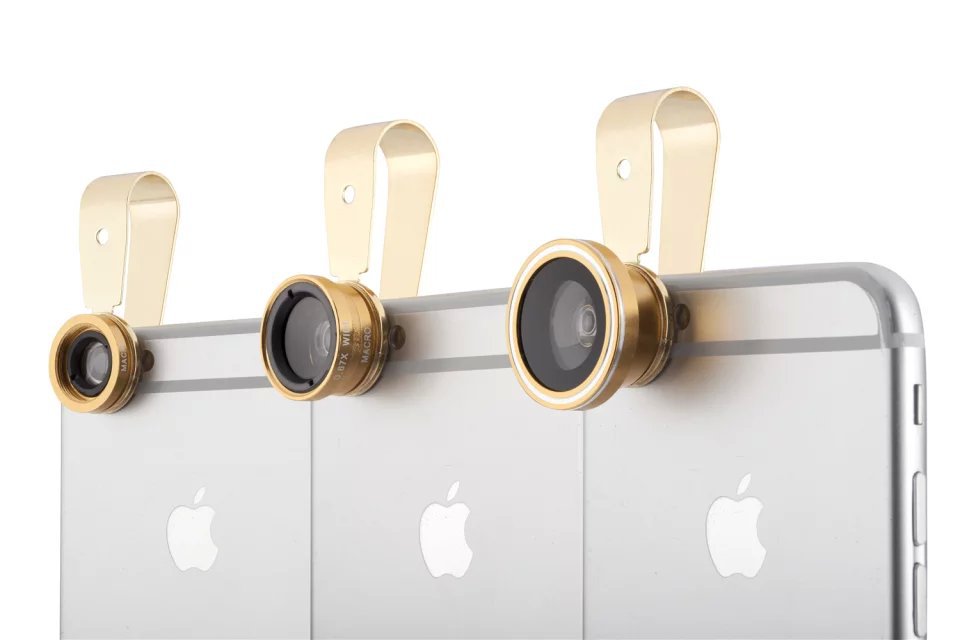 Universal lens fisheye wide angle macro 3-in-1 lens for iphone ipad galaxy mobile phone tablet pc