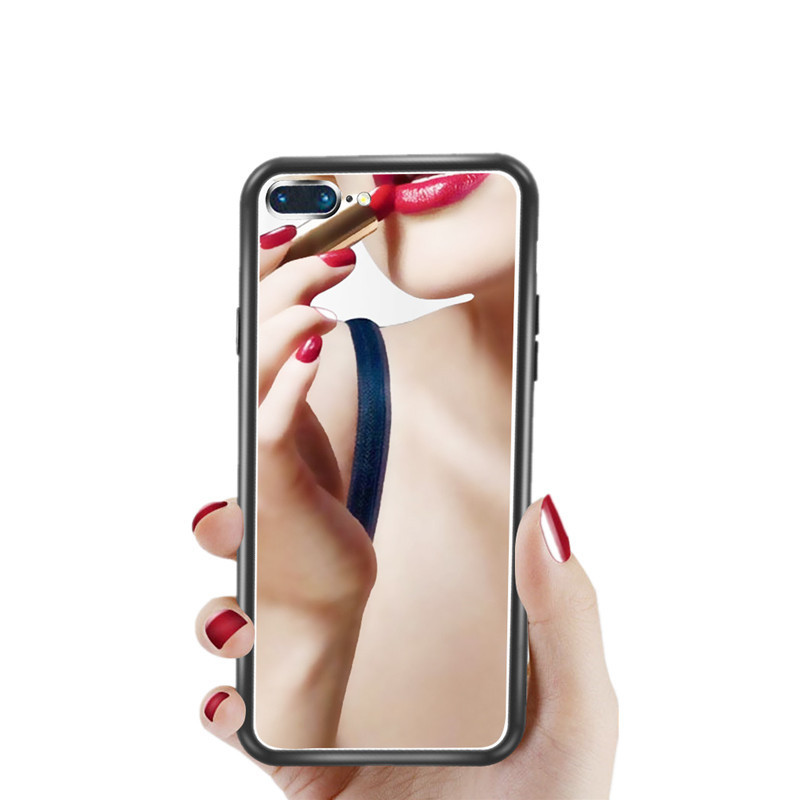 Girly Makeup Iphone 7 Plus Protective Case Electroplated Finish Mirror