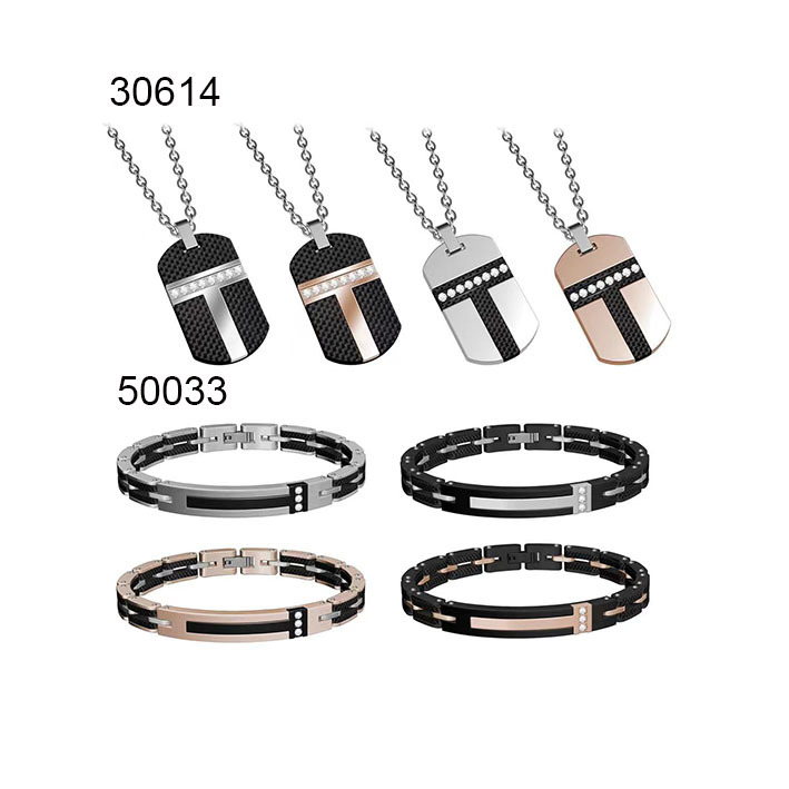 IP Gold and IP Blue and Rose Gold Stainless Steel Men Bracelet Fashion Jewelry Bracelets