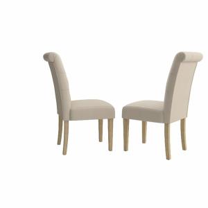 China Solid Wood Tufted Fabric Dining Room Chairs Linen Fabric Wooden With Sponge Seat Leisure wholesale