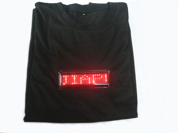 2019hot selling custom light up unisex led T-shirt message rolling display flashing led tshirt setup by the coustomer