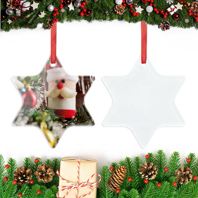 Christmas Gingerbread Man Xmas Tree Hanging Decoration Blanks Glass Sublimation Christmas Ornament