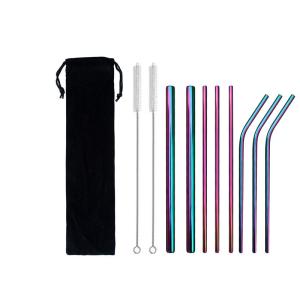 China Food Grade Water Bottle Accessories 18/8 Stainless Steel Drinking Straw With Brush wholesale