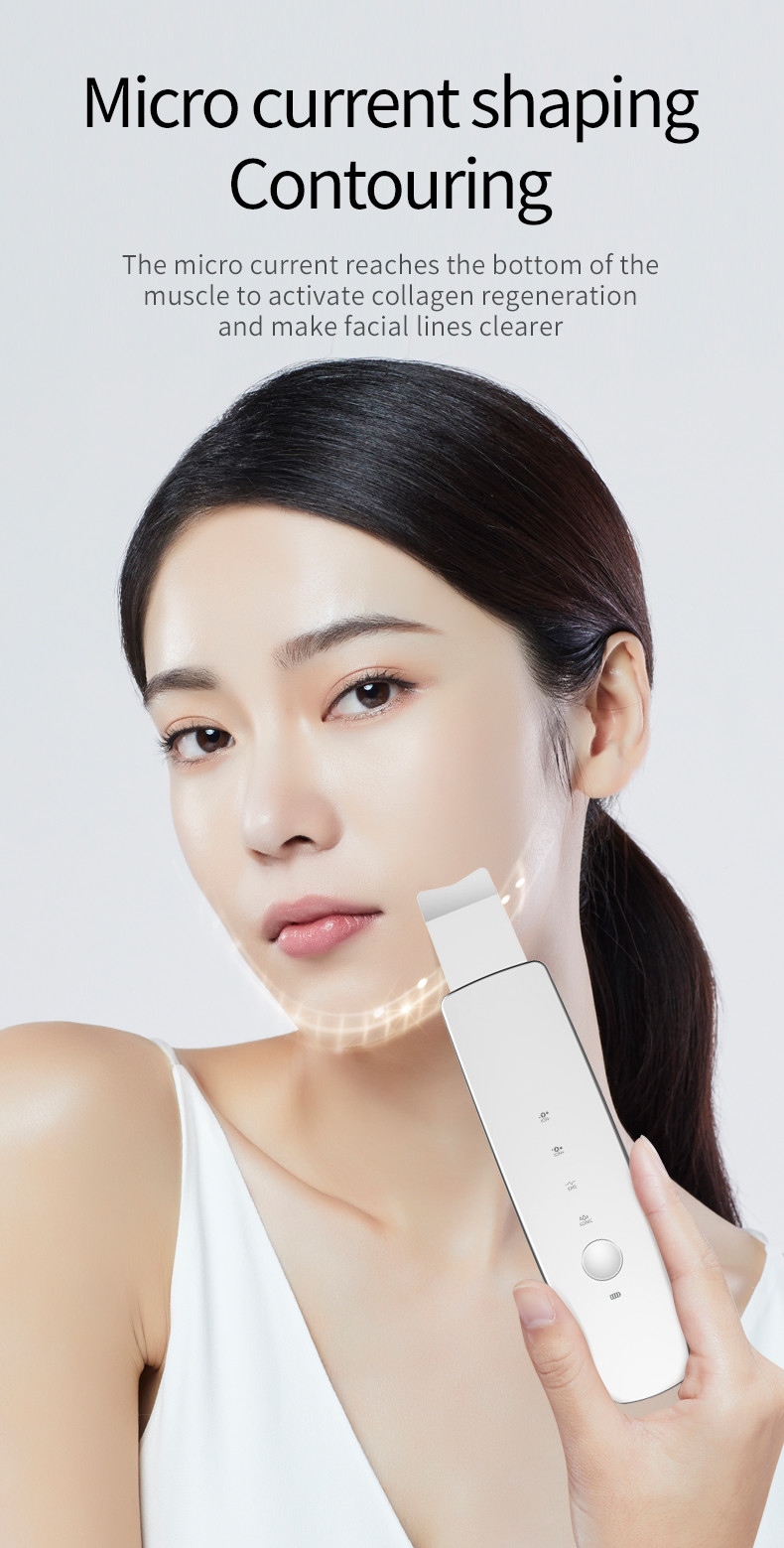 EMS Radio Frequency Skin Device Micro Electric Current Shock Ultrasonic Skin Scrubber