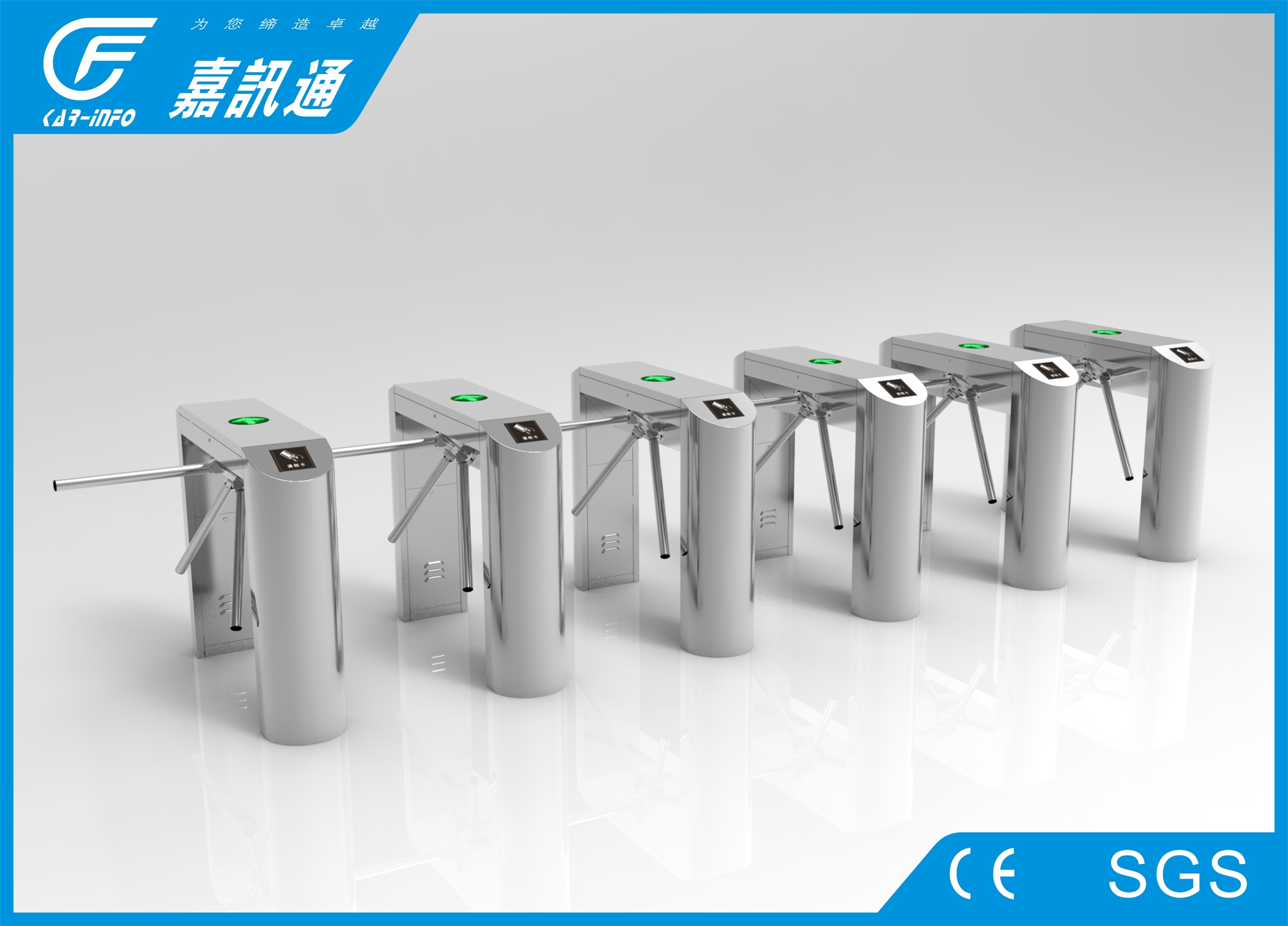 CF1200-HX bridge tripod turnstile , stainless steel , 1200*280*980mm , for bus station entrance