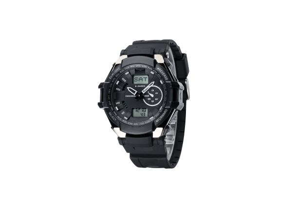 Shock Resistant Children Black Analog Digital Watch Waterproof Stainless Steel