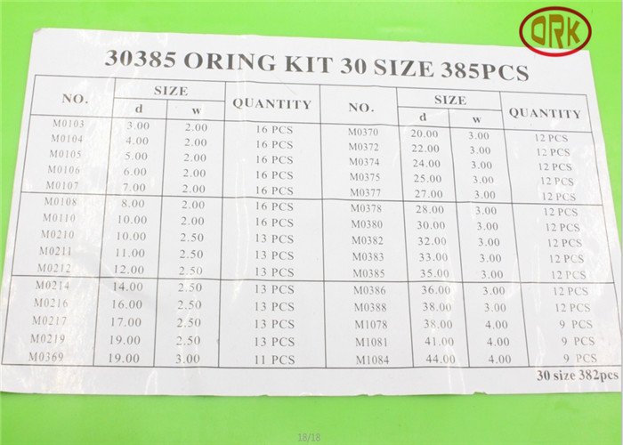 Heat Resistant Nitrile Rubber O Ring Kits As568 Standard KITS-SEAL-0006