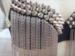 Chain Fringe Night Club Wear Studded Bra Top / Sexy Night Club Attire Spiked Bra