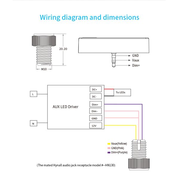 Audio-jack Connection Microwave Motion Sensor HNS124MW, Tri-level Dimming Control, Easy Plug & Play