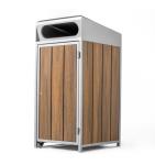 H1200MM 120L Large Outdoor Wooden Trash Can