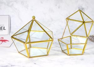 China Pentagonal glass artifact succulent greenhouse Gift Wedding jewelry box landscape home glass decoration wholesale wholesale