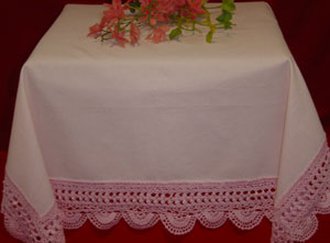 christmas tablecloths cotton and linen, Tablemat, Corcheted Lace Table linen, Tablecloth