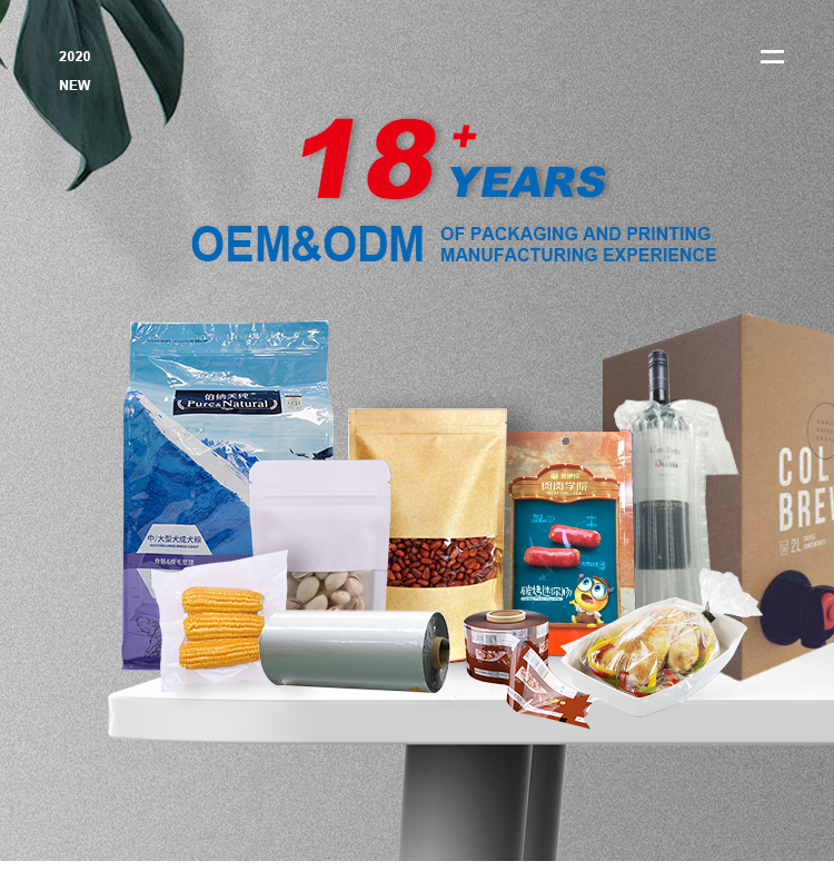 MOPP Clear Front Laminated Food Packaging Transparent Zipper Stand Up Pouches