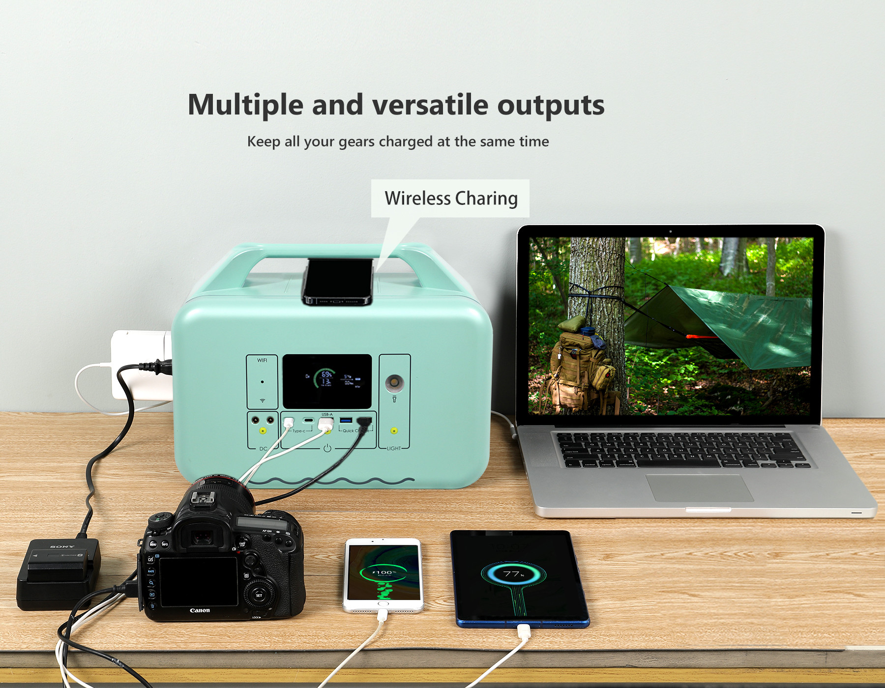 Outdoor Camping 600W Energy Storage LiFePO4 Backup 110V 220V Portable Power Station