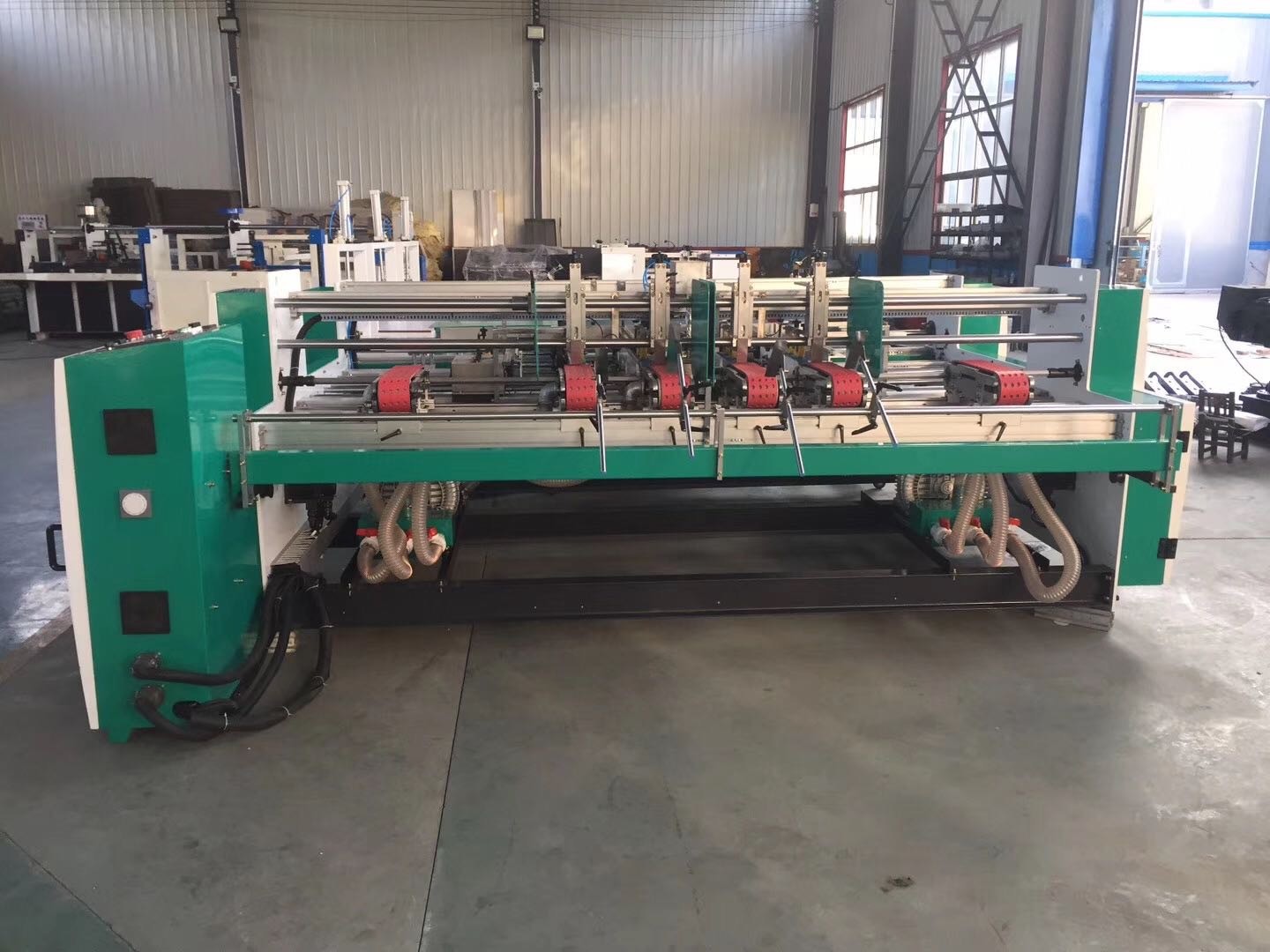 6.6 Kw Paper Board Folder Gluer Machine Double Piece Corrugated Cardboard