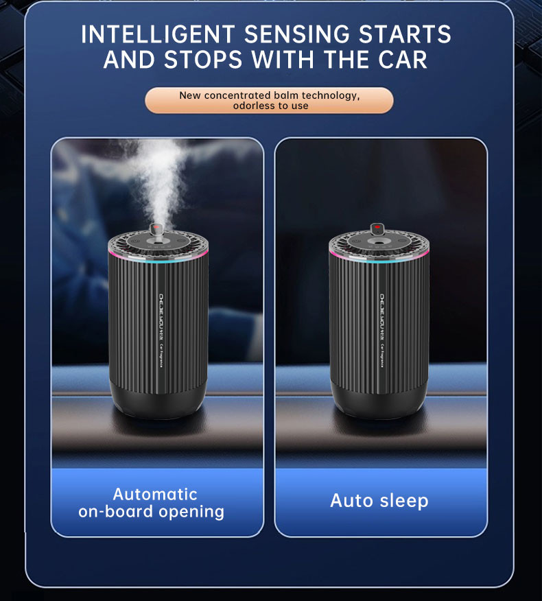 Dark Grey Alloy ABS Electronic Component Car Fragrance Diffuser For Air Freshening