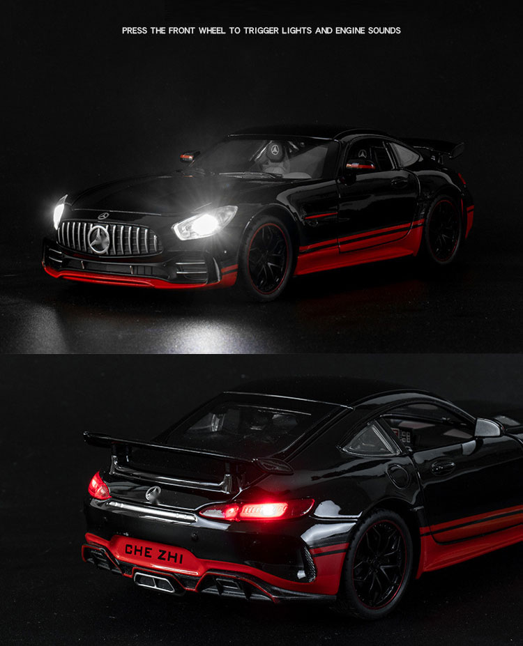 Alloy Amg Car Model 1 24 Daben Gtr With Spray Recoil Acousto-Optic Simulation Sports Car