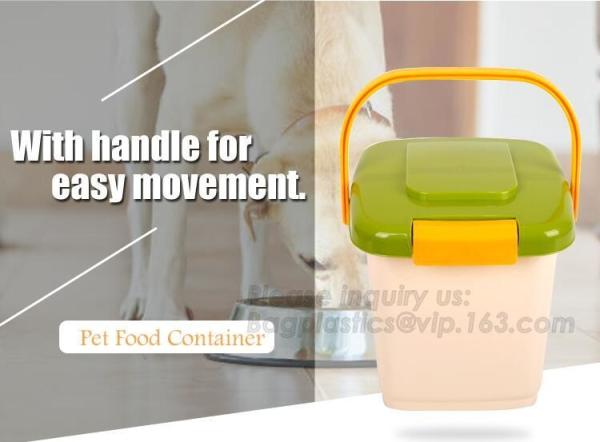 gift pet food container with flap lid, Square Pet Food Large Container / Animal