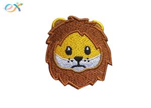 China Cute Clothing Bags Iron On Embroidered Patches Tiger Logo Twill Background wholesale