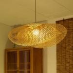 Art Bamboo Rattan 40w Vintage Pendant Lamps For Living Room