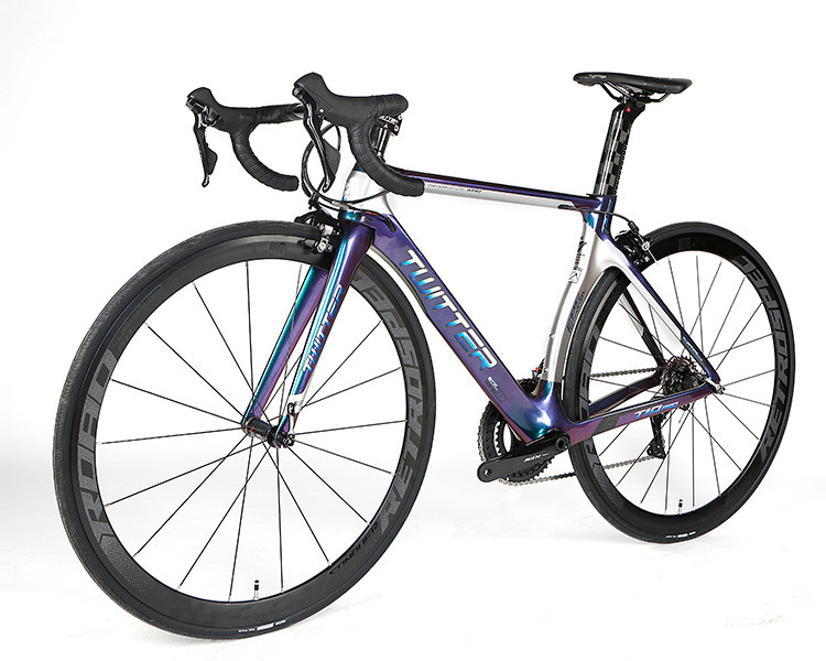 TWITTER T10 Pro Carbon Fiber Racing Bike , 50cm Road Bike Holographic Color