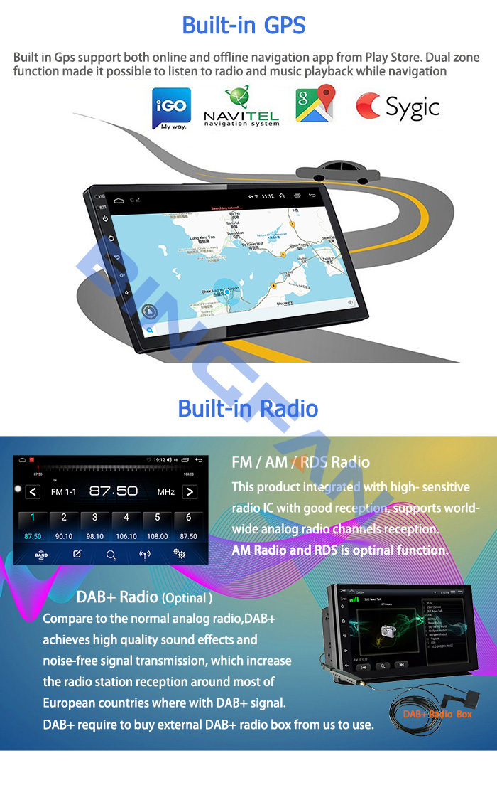 TS18 Android 10.0 System 8 Core 9 Inch 2+32 GB 4+64GB Wireless Navigation & GPS Car DVD Player Car Radio 4G LTE