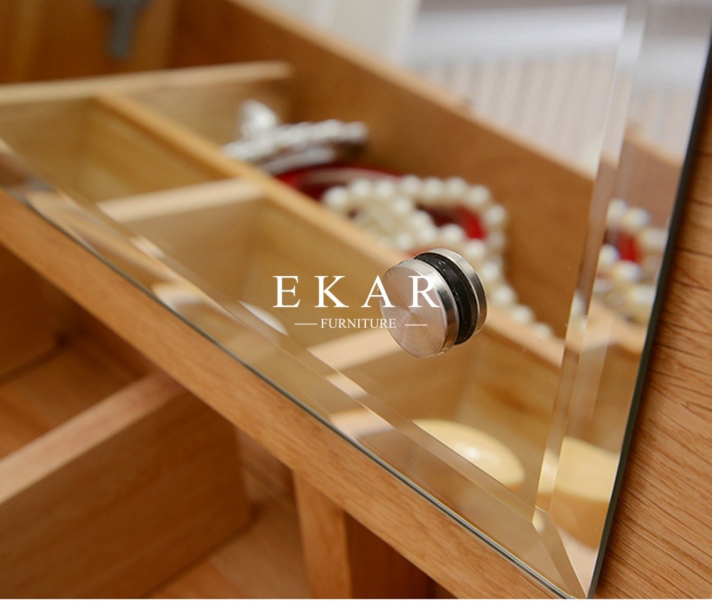 Modern New Design Bedroom Desk Solid Wood Simple Multifunctional Dressing Table With Folding Mirror FL-W018