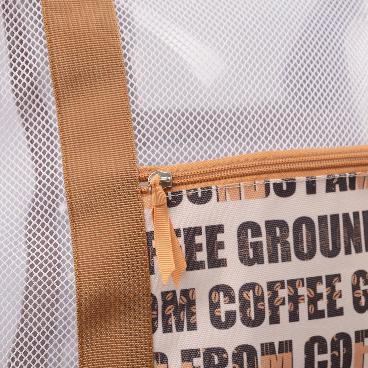 Coffee Grounds Recycle Polyester With Handles Custom Backpack Shopping Tote Bag