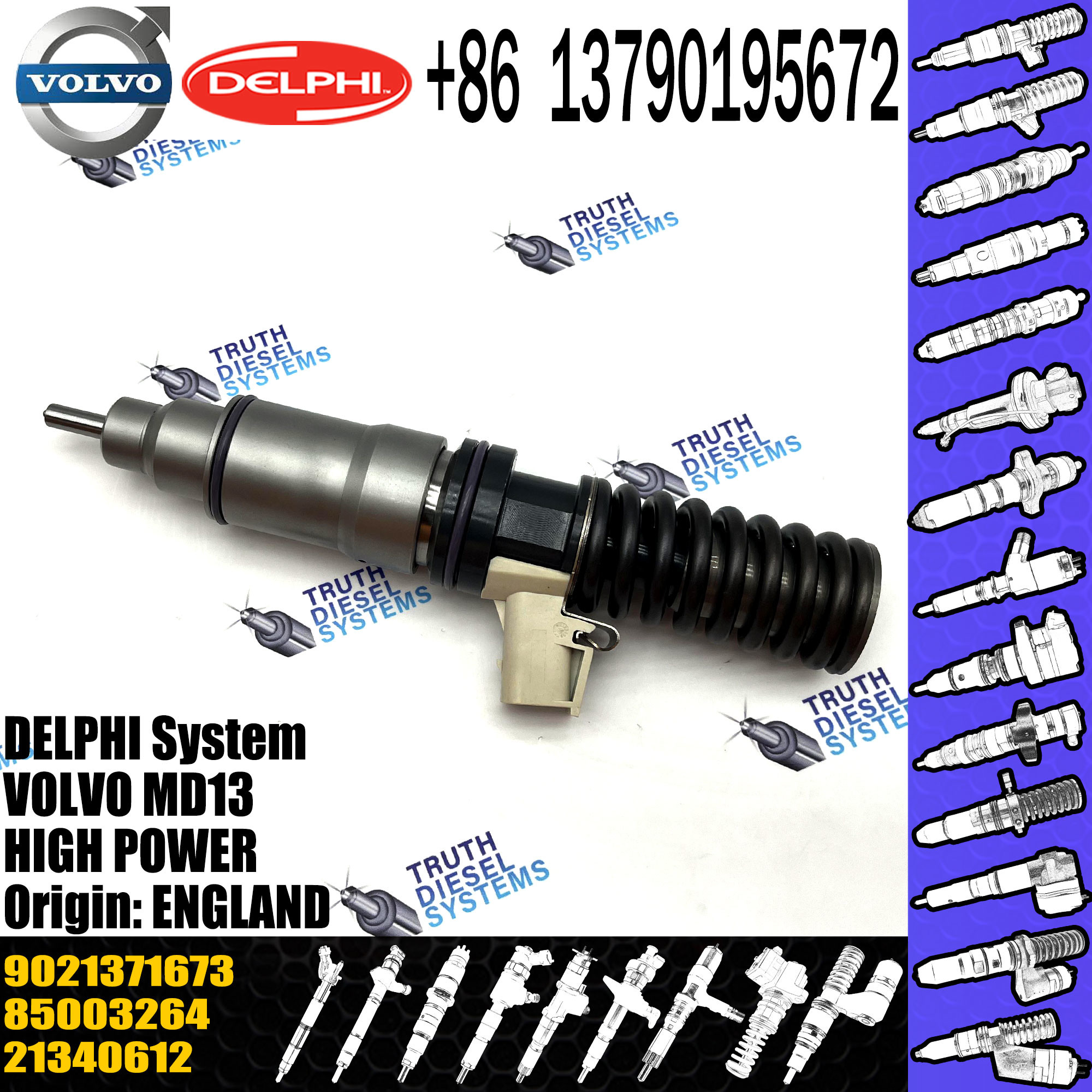 Common Rail Diesel Fuel Injector 7421340612 9021371673 85003264 for Engine Parts
