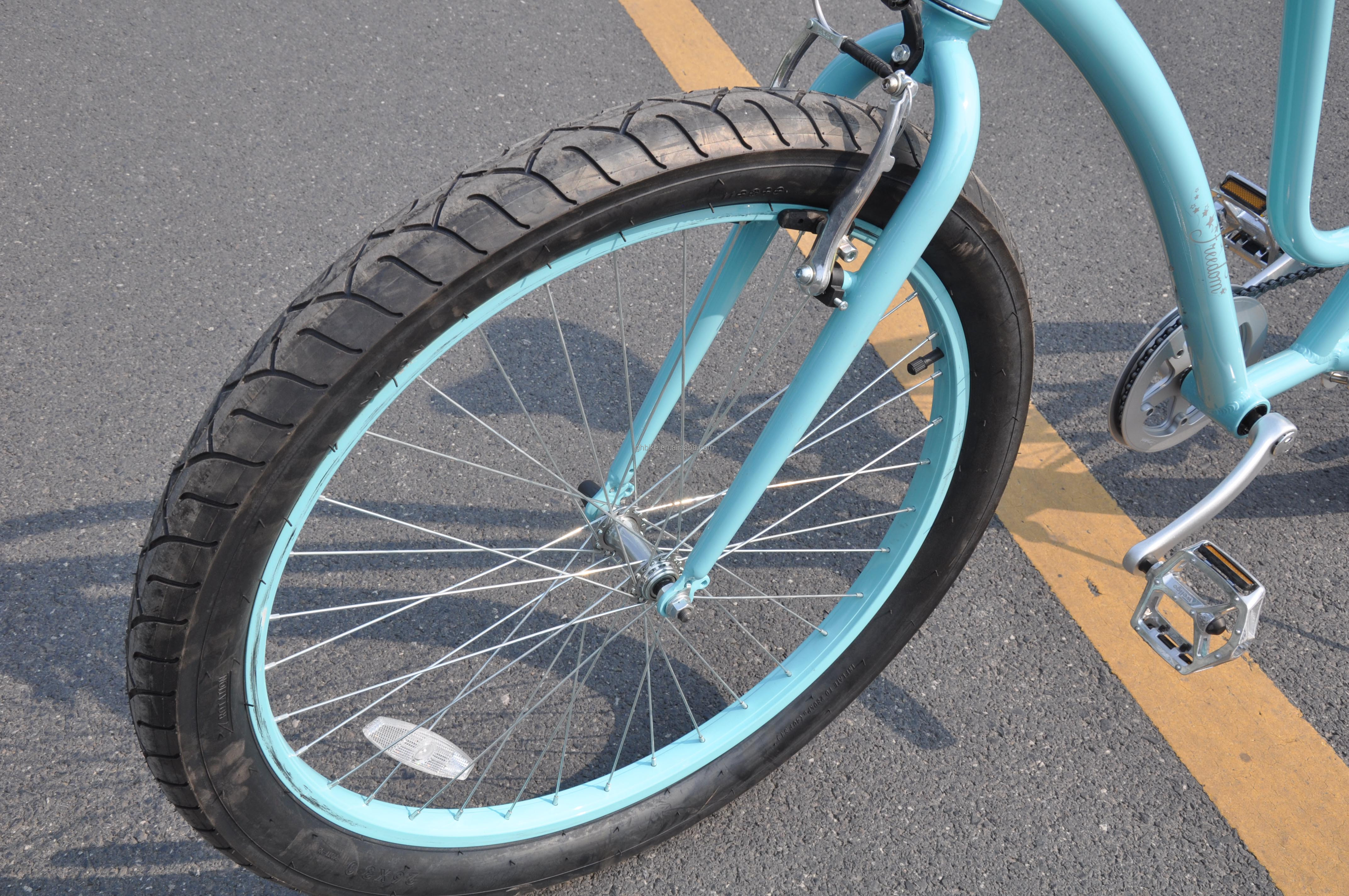 120kg Load Capacity 29" 3.0 Tire 7 Speed Aluminum Step Thru Lady Beach Cruiser Bicycle