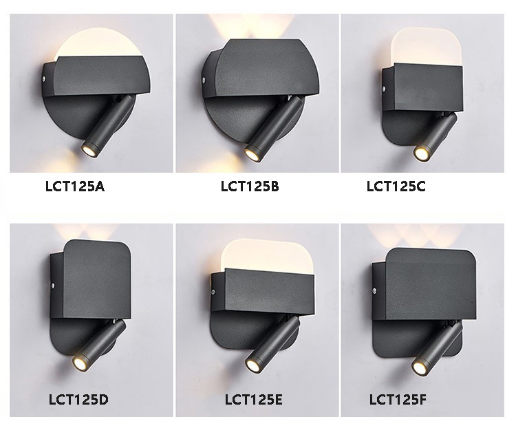 Wall lamp modern bedroom study lens acrylic shade wall light led simple living room lamp creative hotel bed