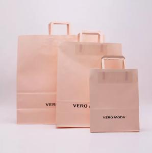 China ODM Pink Kraft Paper Bag Biodegradable Patch Handle Bag ISO9001 wholesale