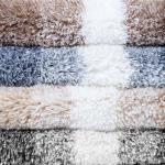 Polyester Non Slip Shaggy Microfiber Chenille Rug Striped Design