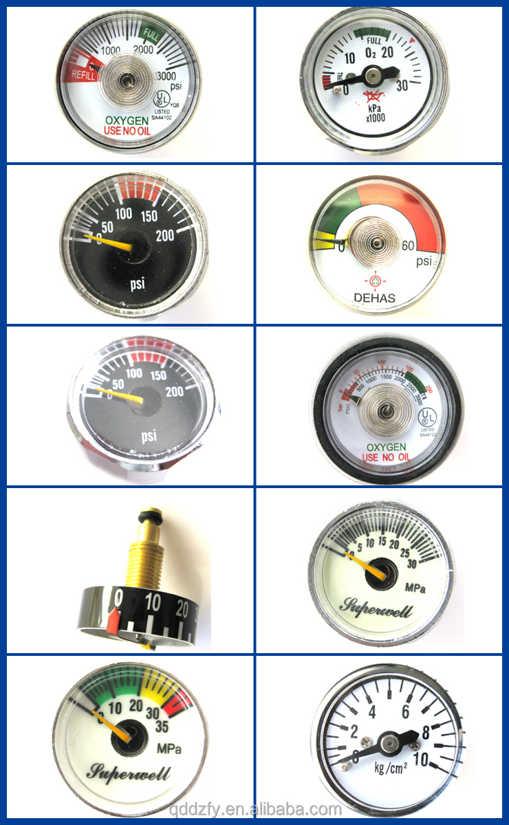 oxygen cylinder pressure gauge