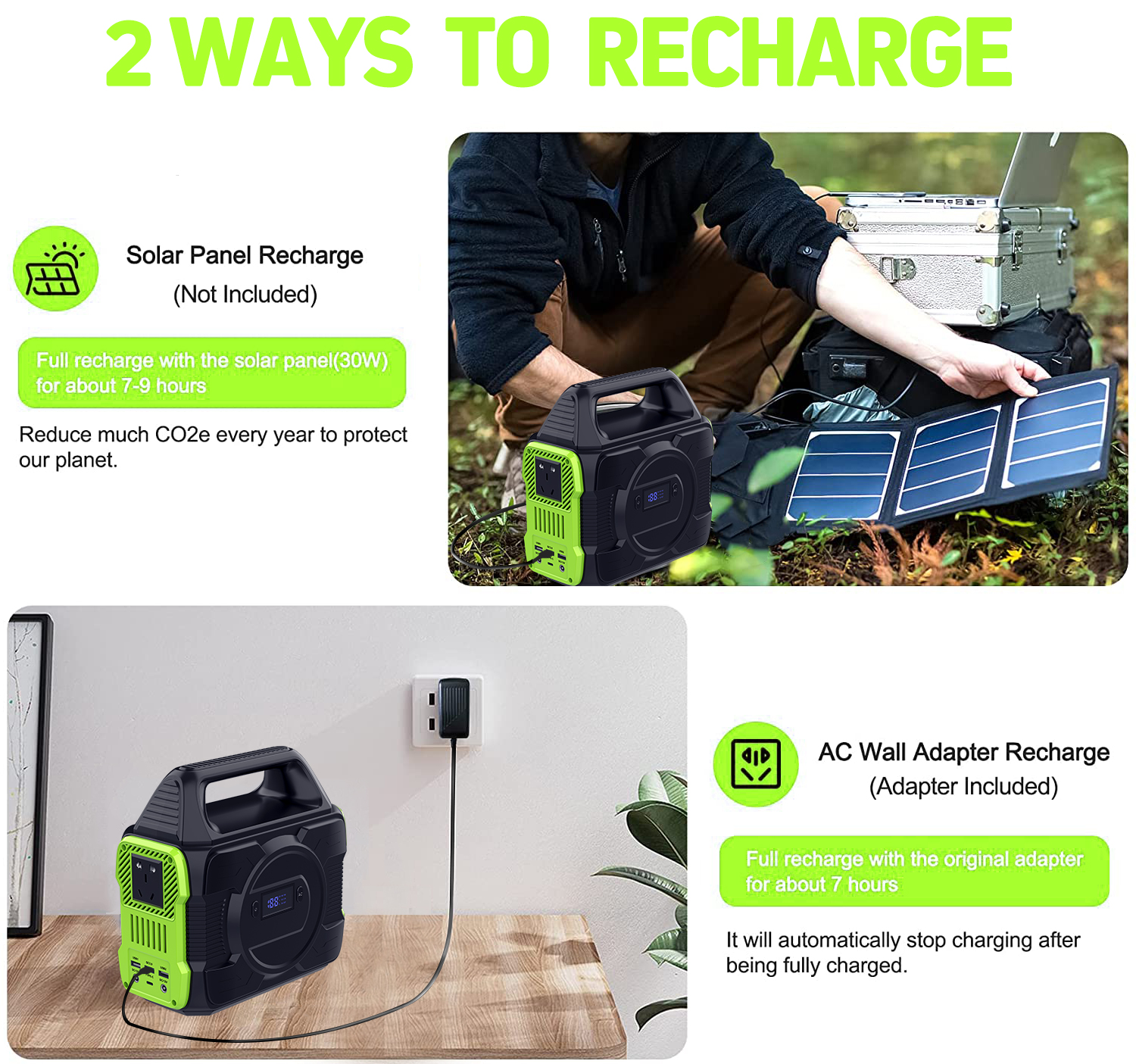 AC Outlet Portable Electric Power Station 300W For Camping Travel Hunting