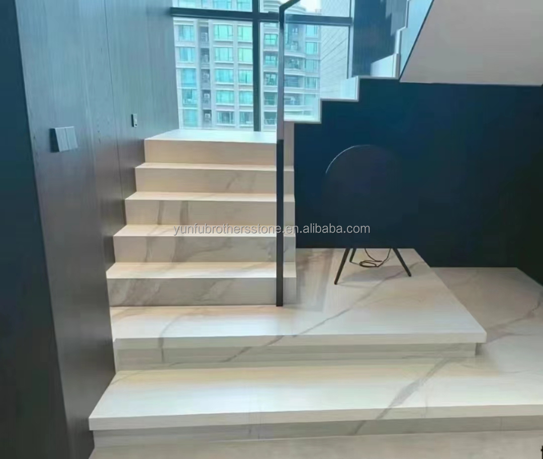 Straight Stair Non Slip Stair Treads with Sintered Stone Big Slabs from Special Stock
