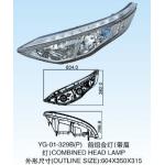 China Marcopolo combined head lamp manual with LED daytime lamp chrome 24V   YG-01-329B for sale