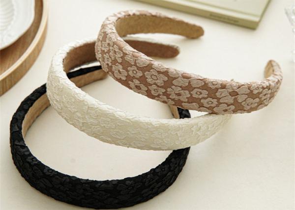 GLH020 Romantic lace relief print elastic flower headband hair hoop headband