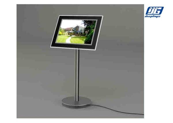 Black Frame Poster Display Stands , Vertical Advertising Display Stands Silver