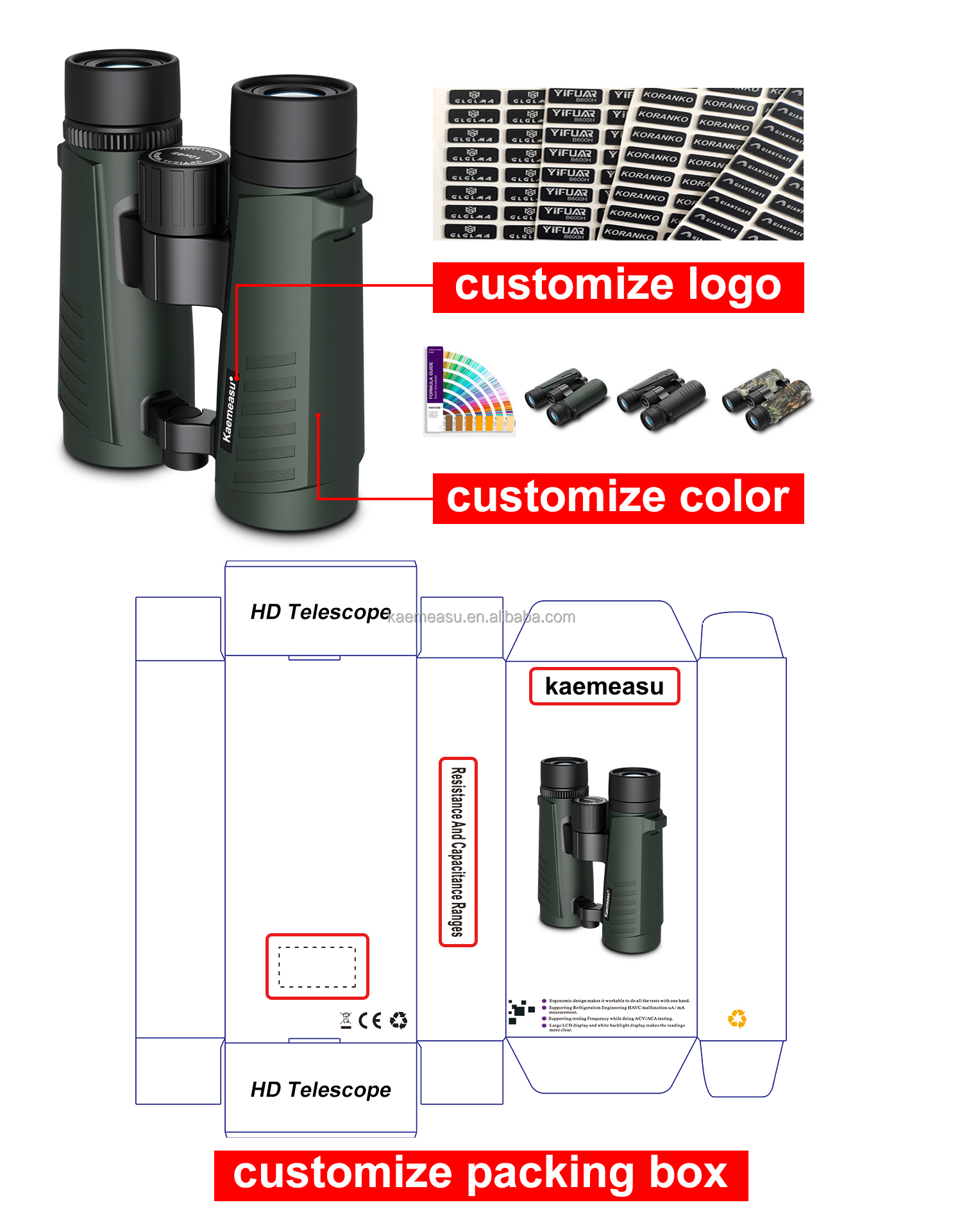 C 8X HD Monocular Telescope for Outdoor Hunting Hiking Bird Watching Sports Travel Use 8X42 Monocular