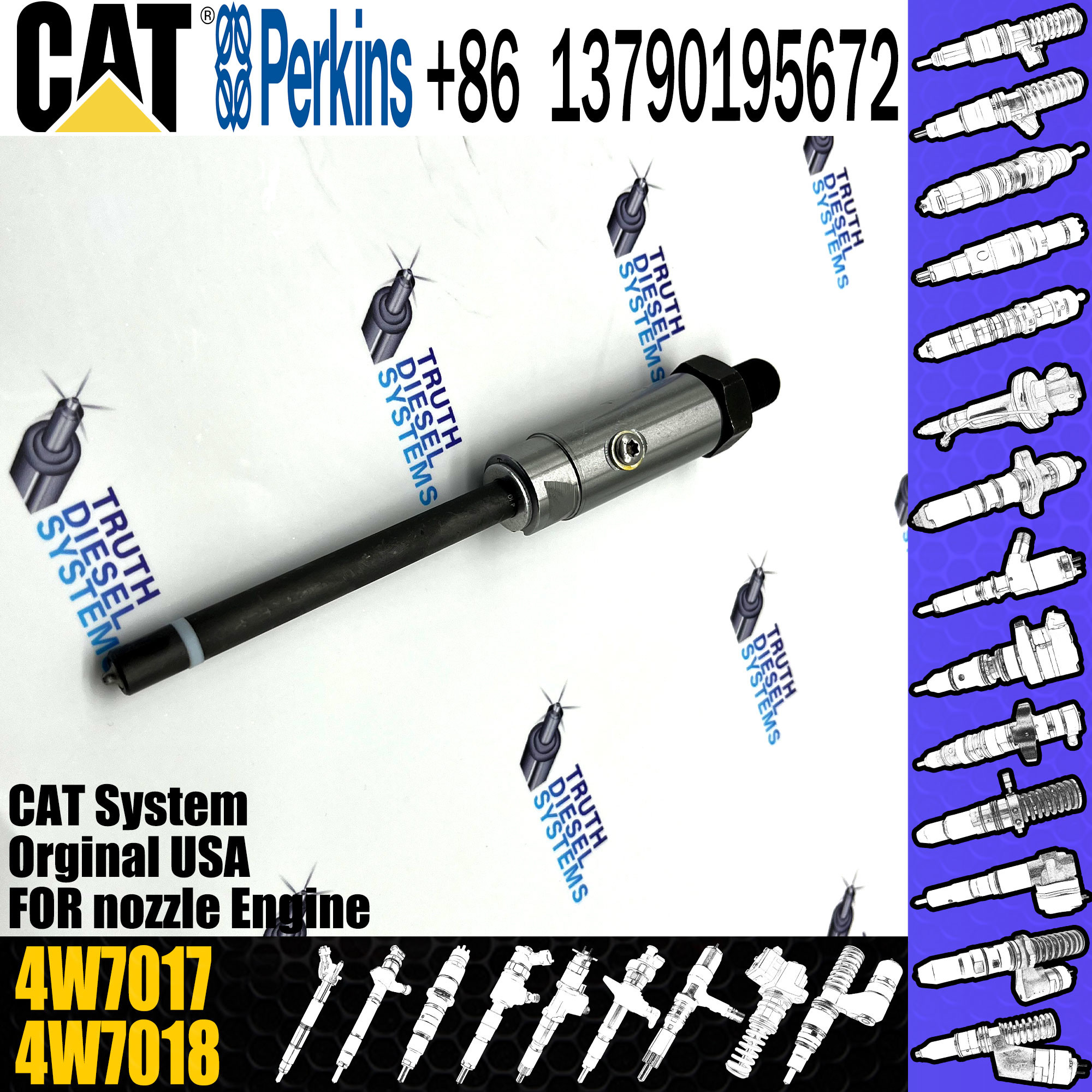Fuel Injector Nozzle 4W7018 4W7017 For CAT Caterpillar 3304 3406 3306