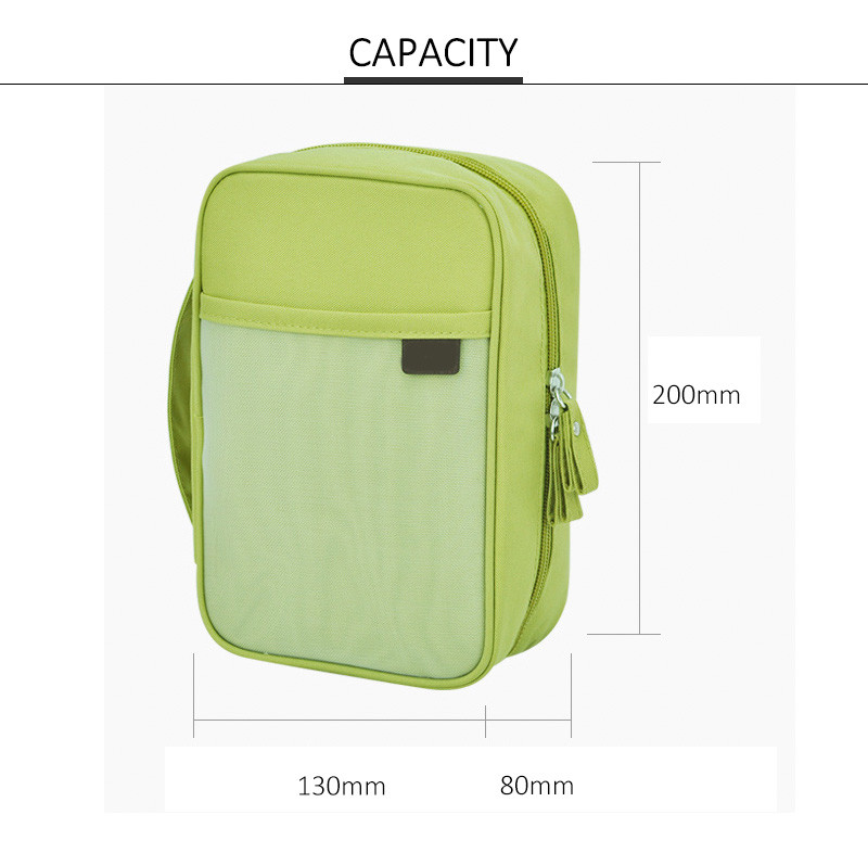 Square Green Hanging Waterproof Polyester Cosmetic Bag