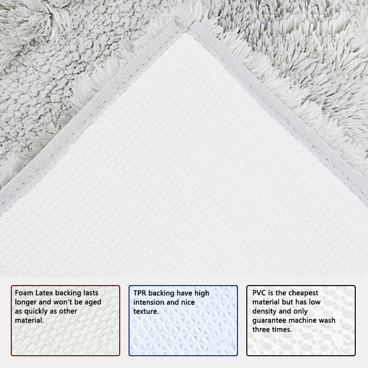 Dark Grey TPR Backing Tufted Bath Mat 20 × 30 inch